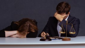 Judge gavel deciding on marriage divorce