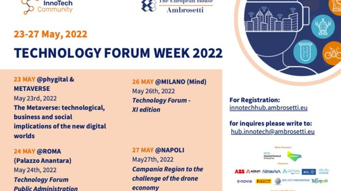Torna la Technology Forum Week: l’uomo al centro della Super Smart Society