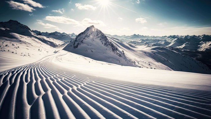 Montagna artificiale: neve sparata sul 90% delle piste