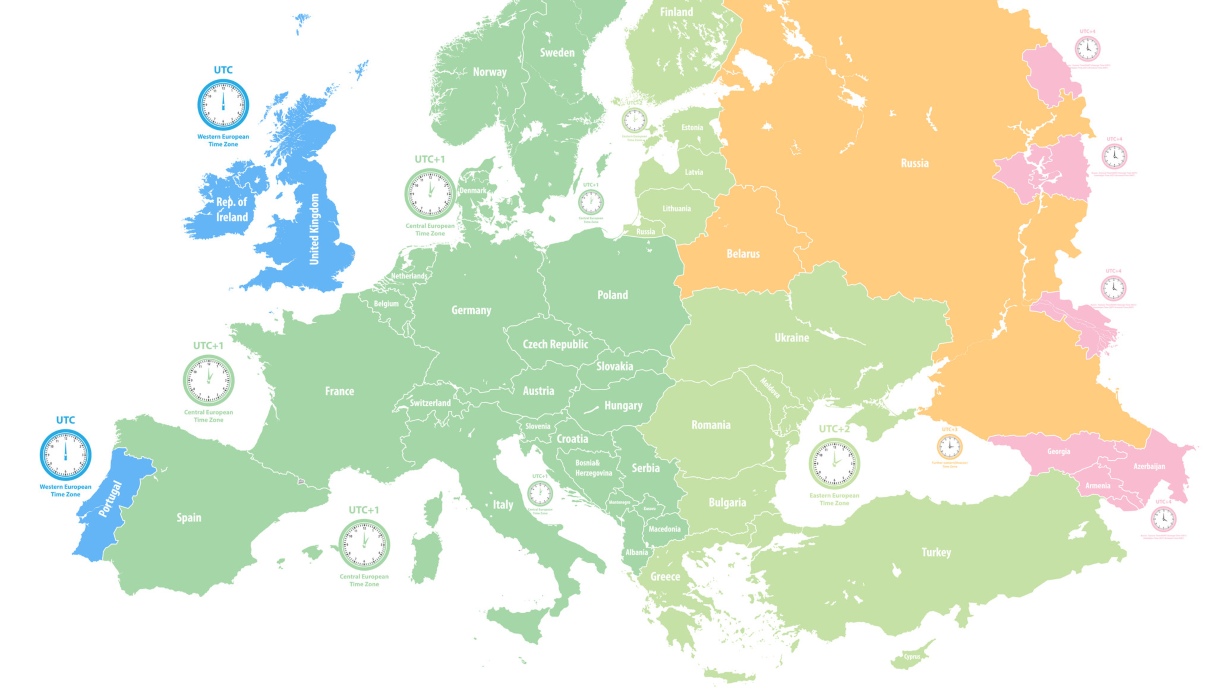 I fusi orari europei