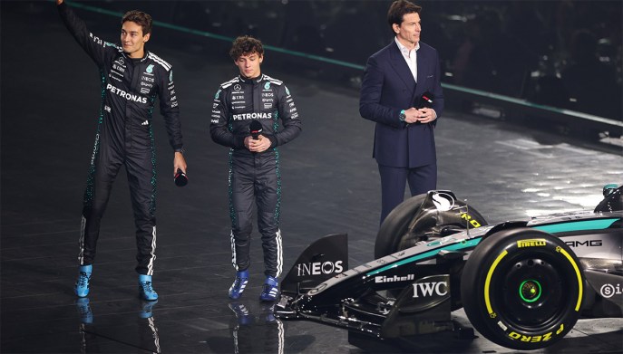 george russell kimi antonelli toto wolff