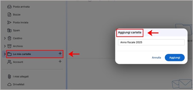 Creazione nuova cartella Libero Mail