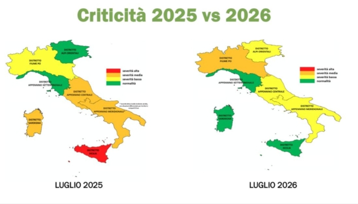 Mappe Ispra sulla crisi idrica