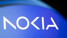 Logo Nokia su sfondo blu